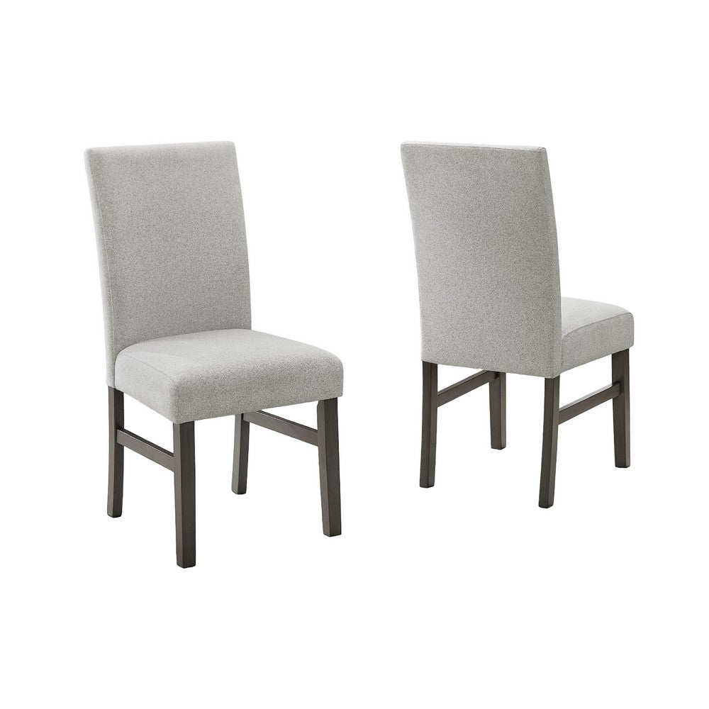 Jeny Dining Chair Set of 2, Gray Padded Seats, Classic Parsons Design - BM349068