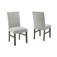 Jeny Dining Chair Set of 2, Gray Padded Seats, Classic Parsons Design - BM349068