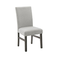 Jeny Dining Chair Set of 2, Gray Padded Seats, Classic Parsons Design - BM349068