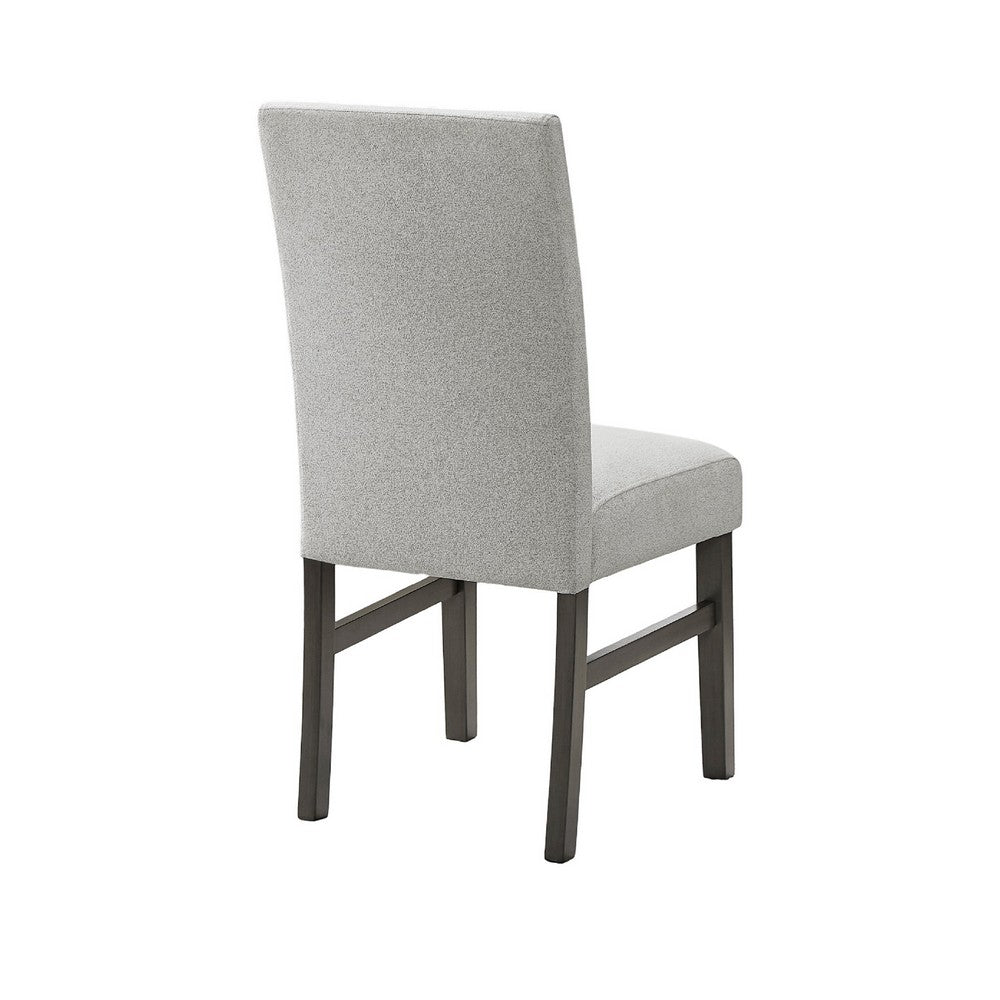 Jeny Dining Chair Set of 2, Gray Padded Seats, Classic Parsons Design - BM349068