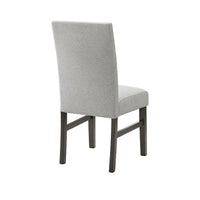 Jeny Dining Chair Set of 2, Gray Padded Seats, Classic Parsons Design - BM349068