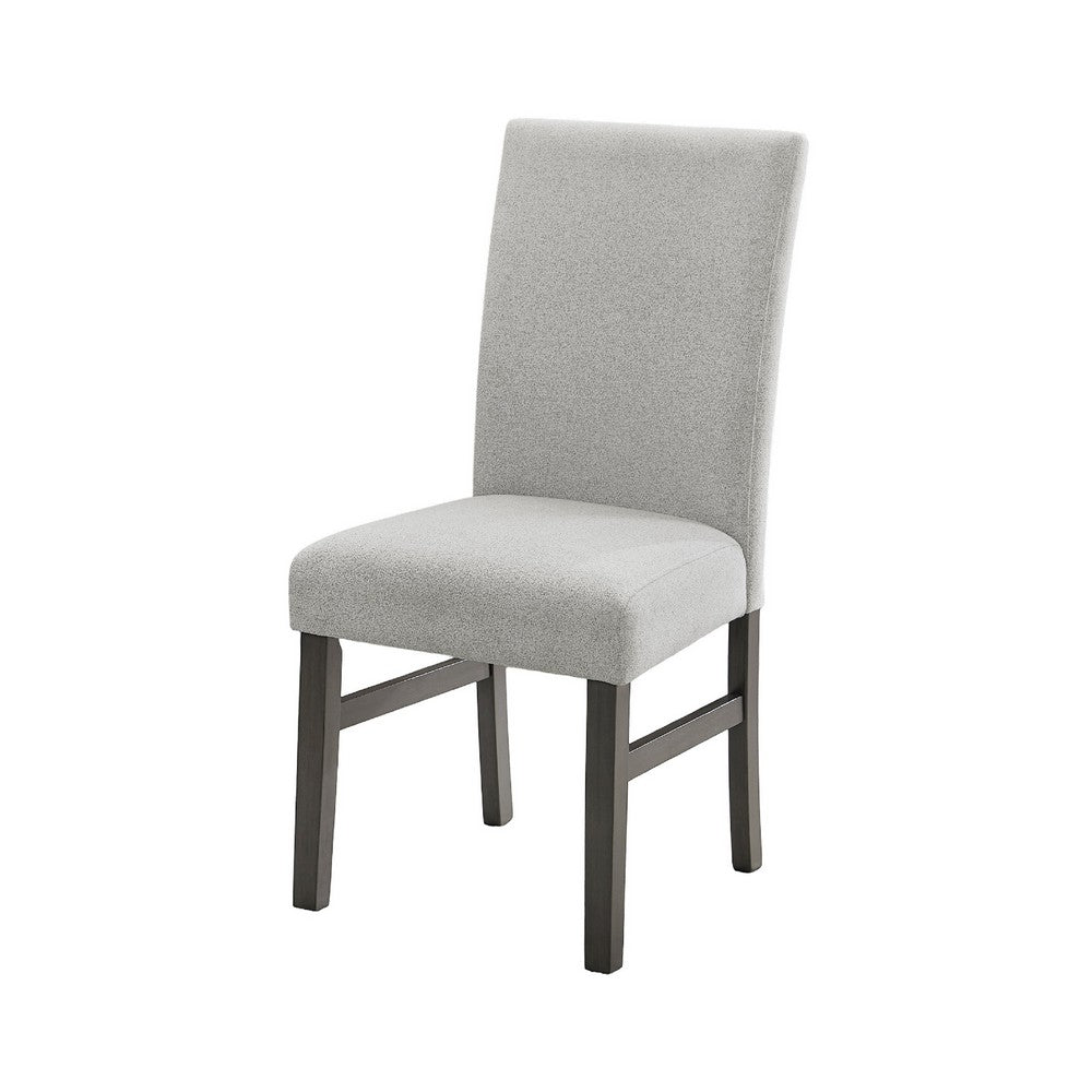 Jeny Dining Chair Set of 2, Gray Padded Seats, Classic Parsons Design - BM349068
