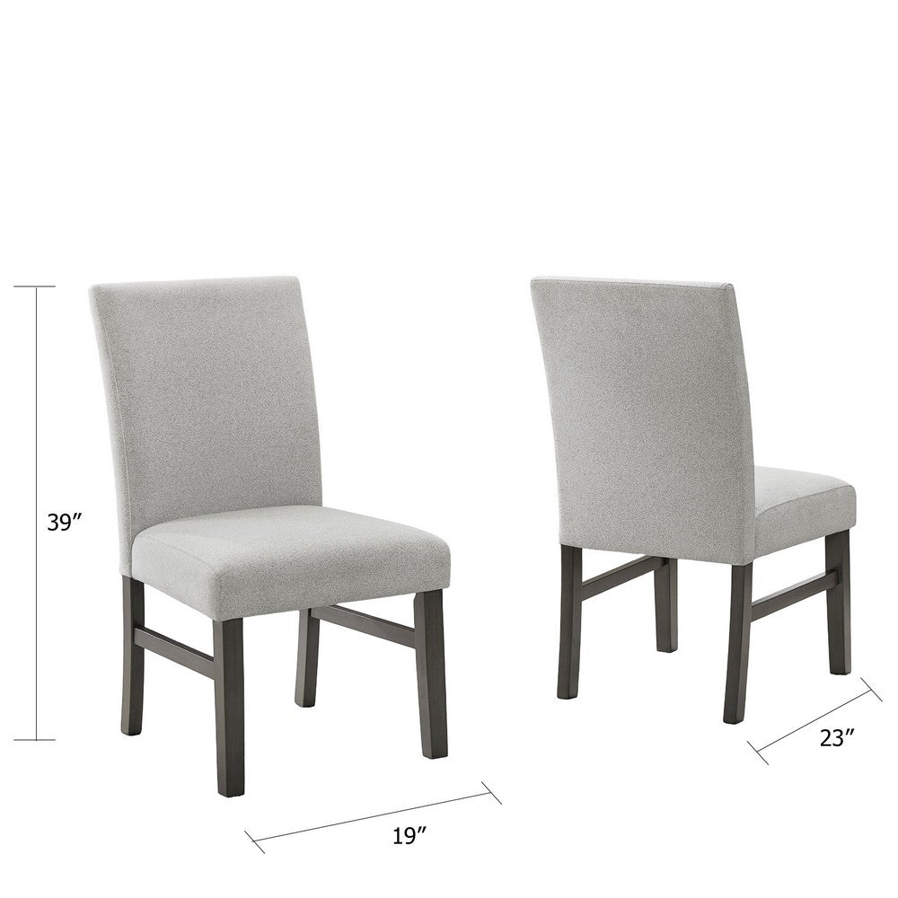 Jeny Dining Chair Set of 2, Gray Padded Seats, Classic Parsons Design - BM349068