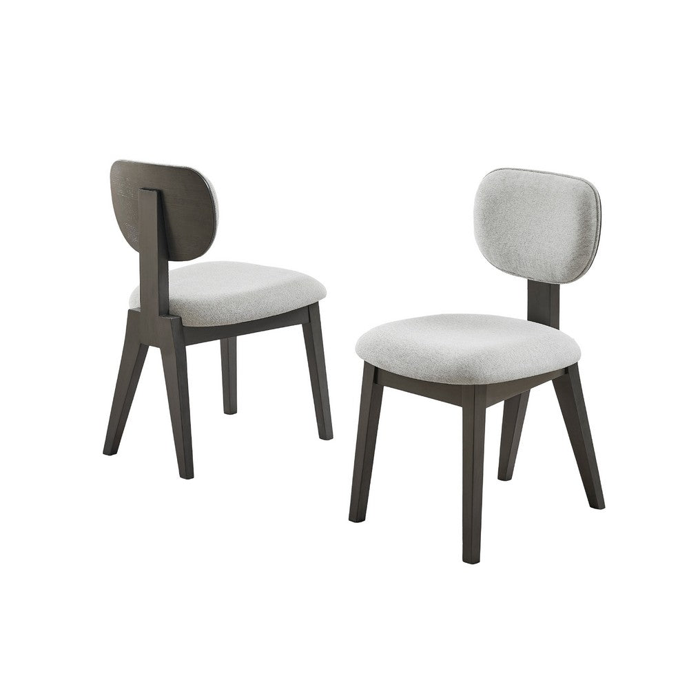 Beny Dining Chair Set of 2, Retro Padded Seat and Low Back, Gray - BM349069