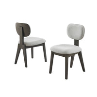 Beny Dining Chair Set of 2, Retro Padded Seat and Low Back, Gray - BM349069