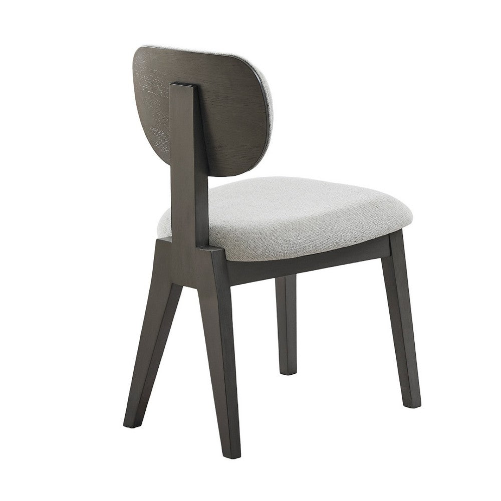 Beny Dining Chair Set of 2, Retro Padded Seat and Low Back, Gray - BM349069