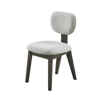 Beny Dining Chair Set of 2, Retro Padded Seat and Low Back, Gray - BM349069