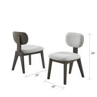 Beny Dining Chair Set of 2, Retro Padded Seat and Low Back, Gray - BM349069
