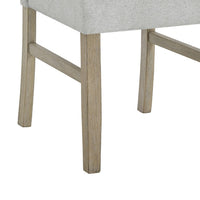 Teny Dining Chair Set of 2, Light Gray Seat, Open Rail Back, Oak Brown - BM349070