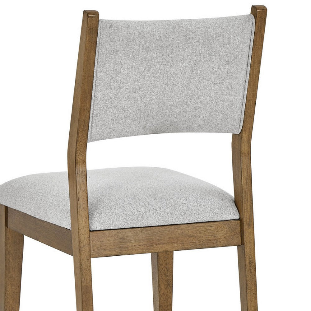 Meny Dining Chair Set of 2, Light Gray Panel Back, Walnut Oak Brown - BM349071