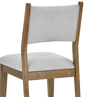 Meny Dining Chair Set of 2, Light Gray Panel Back, Walnut Oak Brown - BM349071