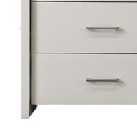 Kele Wide Dresser, 6 Drawers with Silver Handles, White Laminate - BM349101