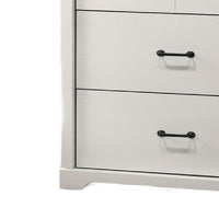 Lara Wide Dresser, 6 Drawer with Black Handles, White Lamination - BM349103