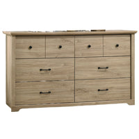 Lara Wide Dresser, 6 Drawer with Black Handles, Farmhouse Light Oak Brown - BM349104