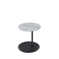 Ory Side End Table, 16 Inch Round Gray Glass Top with Adjustable Height - BM349106
