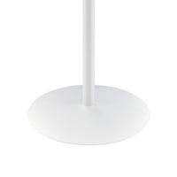 Ciry Side End Table, 18 Inch Round Marble Glass Top, Steel Base, White - BM349107