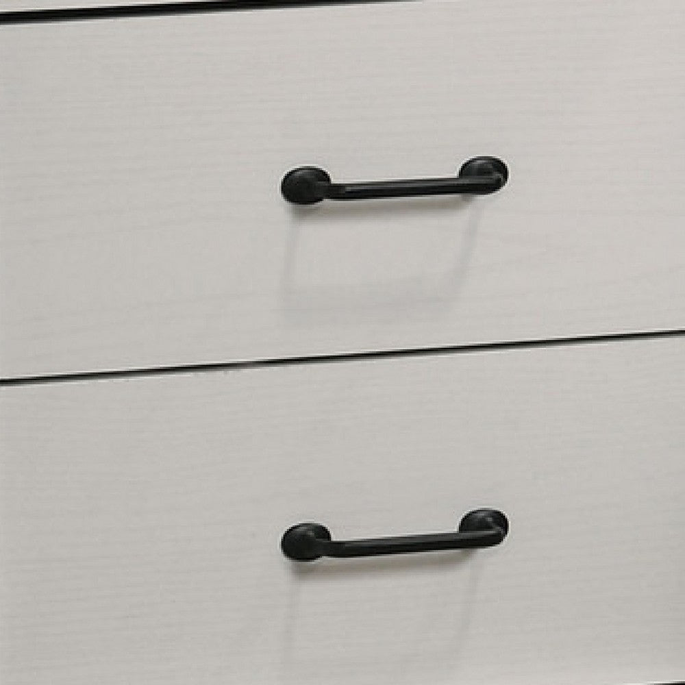 Lara Nightstand, 2 Drawers with 1 Top Open Shelf and USB Ports, White - BM349115