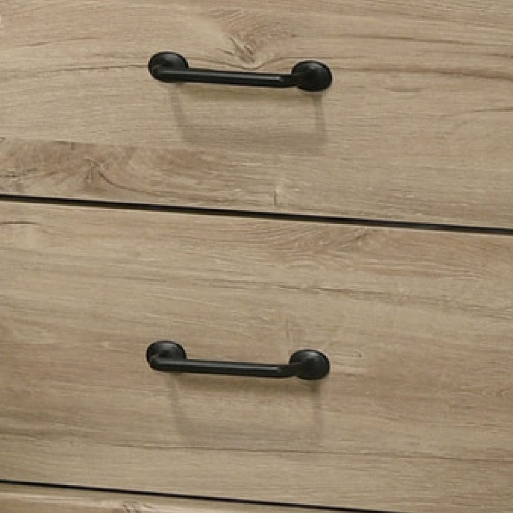 Lara Nightstand, 2 Drawers, Top Open Shelf, USB Ports, Light Oak Brown - BM349116