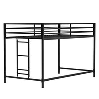 Ady Twin Size Loft Bed with Ladder and Guardrails, Black Metal Frame - BM349661