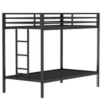 Ady Twin Over Twin Bunk Bed with Ladder and Guardrails, Black Metal Frame - BM349669