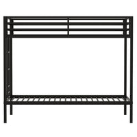 Ady Twin Over Twin Bunk Bed with Ladder and Guardrails, Black Metal Frame - BM349669