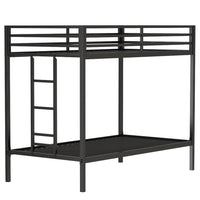 Ady Twin Over Twin Bunk Bed with Ladder and Guardrails, Black Metal Frame - BM349669
