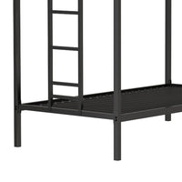 Ady Twin Over Twin Bunk Bed with Ladder and Guardrails, Black Metal Frame - BM349669