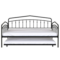 Fea Twin Size Daybed with Pull Out Twin Trundle, Black Metal Frame - BM349677