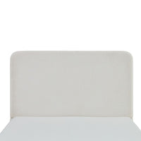 Welz King Size Bed with Tall Headboard, Pearl White Chenille Upholstery - BM349682
