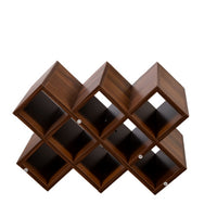 Wall Mounted Bar, 3 Tier Bottle Wine Rack, Glass Holder, Walnut Brown - BM349684