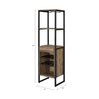 Nery Wine Rack with 1 Drawer and 3 Shelves, 69 Inch, Weathered Oak Brown - BM349685