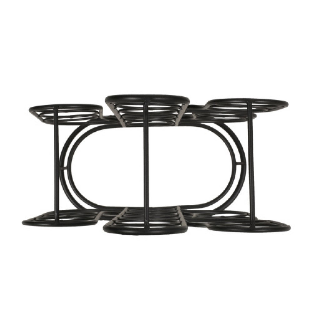 13 Bottles Countertop Wine Rack, 23 Inch, Cactus Shaped Black Metal - BM349687