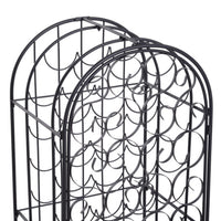 Homy Wine Rack Cabinet with Lock, Holds 35 Bottles, Black Wrought Iron - BM349688