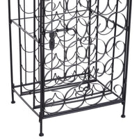 Homy Wine Rack Cabinet with Lock, Holds 35 Bottles, Black Wrought Iron - BM349688