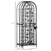 Homy Tall Wine Rack Cabinet with Lock, Holds 45 Bottles, Black Wrought Iron - BM349691