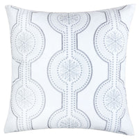 Zey Throw Pillow Cover, Snowflake Embroidered White Velvet, 20 Inch Square - BM349692