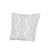 Zey Throw Pillow Cover, Snowflake Embroidered White Velvet, 20 Inch Square - BM349692