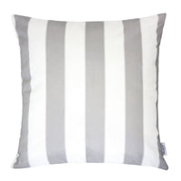 Keo Outdoor Throw Pillow Cover, Silver White Wide Stripes, 20 Inch Square - BM349693