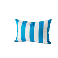Keo Outdoor Lumbar Throw Pillow Cover, Blue and White Wide Stripes, 14x20 - BM349694