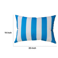 Keo Outdoor Lumbar Throw Pillow Cover, Blue and White Wide Stripes, 14x20 - BM349694