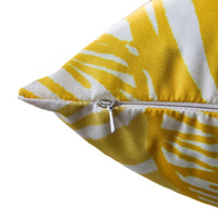 Gey Throw Pillow Cover, Outdoor Yellow Cover and White Leaf 20 Inch Square - BM349695