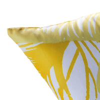 Gey Throw Pillow Cover, Outdoor Yellow Cover and White Leaf 20 Inch Square - BM349695
