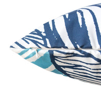 Gey Outdoor Throw Pillow Cover, Blue White Leaf Vein Pattern, 20 Inch Square - BM349696