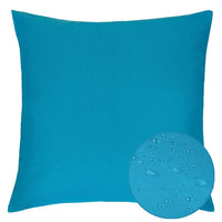 Outdoor Indoor Throw Pillow Cover, Aqua Blue Polyester, 20x20 Inch Square - BM349697