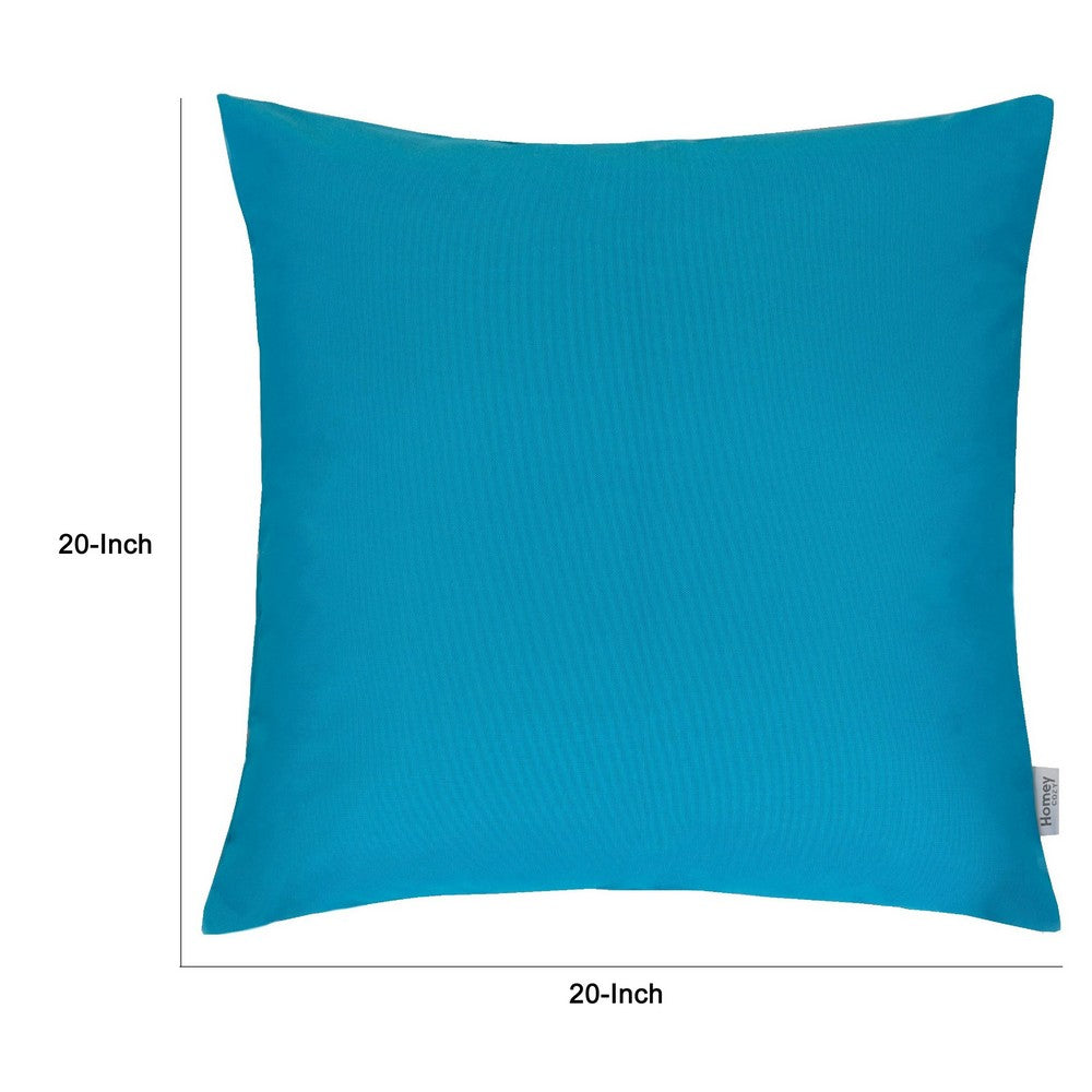 Outdoor Indoor Throw Pillow Cover, Aqua Blue Polyester, 20x20 Inch Square - BM349697