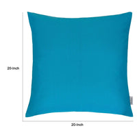 Outdoor Indoor Throw Pillow Cover, Aqua Blue Polyester, 20x20 Inch Square - BM349697