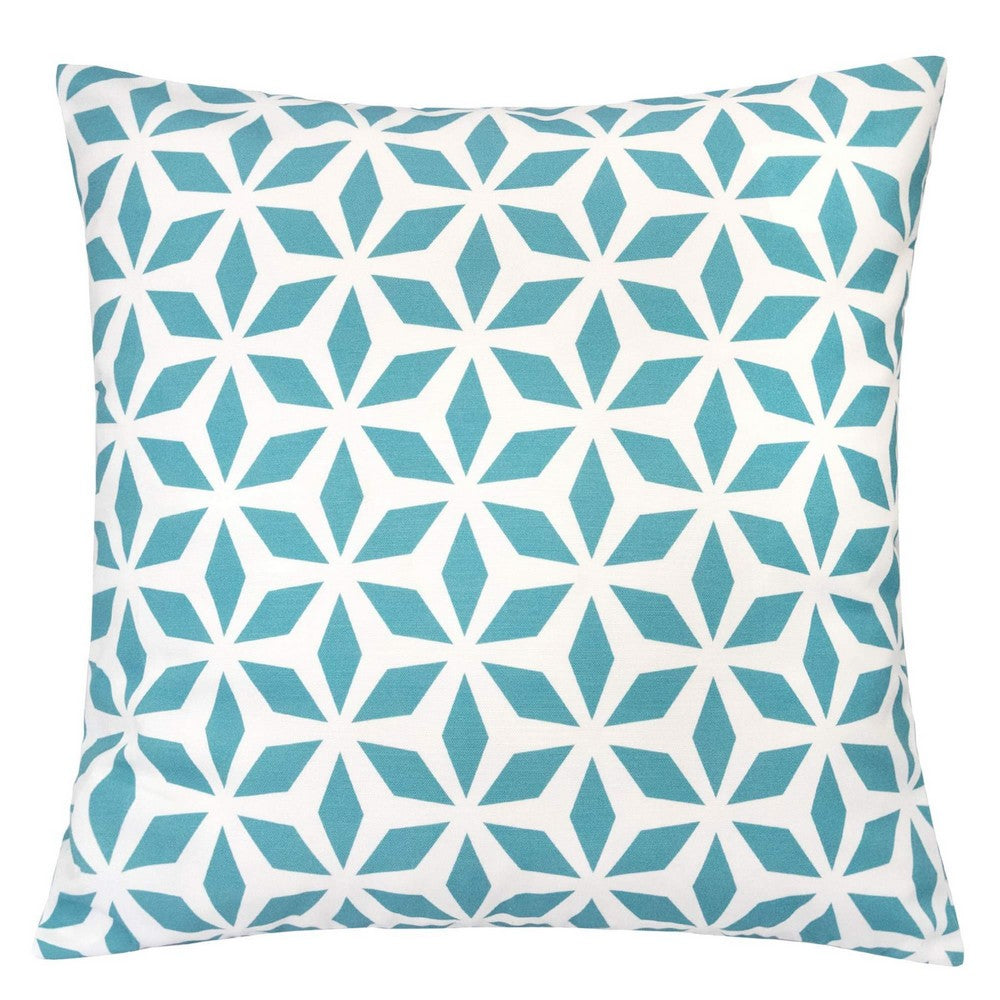 Outdoor Indoor Throw Pillow Cover, Aqua Blue Crystal Burst 20 Inch Square - BM349698