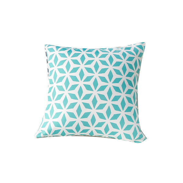 Outdoor Indoor Throw Pillow Cover, Aqua Blue Crystal Burst 20 Inch Square - BM349698