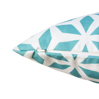 Outdoor Indoor Throw Pillow Cover, Aqua Blue Crystal Burst 20 Inch Square - BM349698