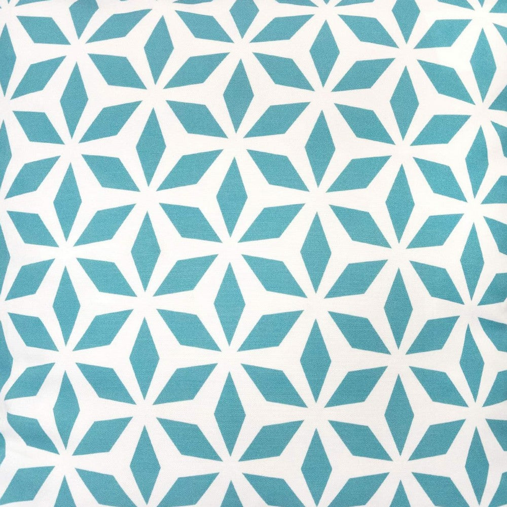 Outdoor Indoor Throw Pillow Cover, Aqua Blue Crystal Burst 20 Inch Square - BM349698
